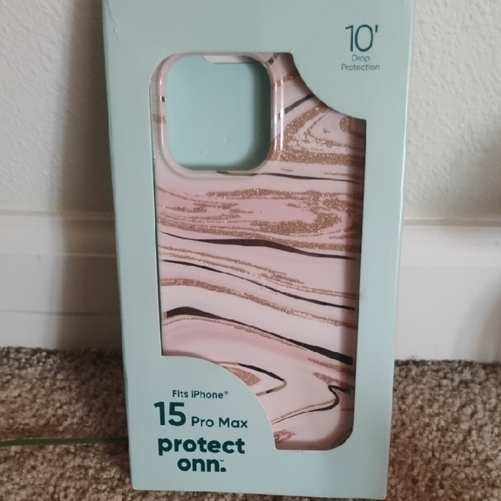 Onn Pink and Gold iPhone Case with Marble Design